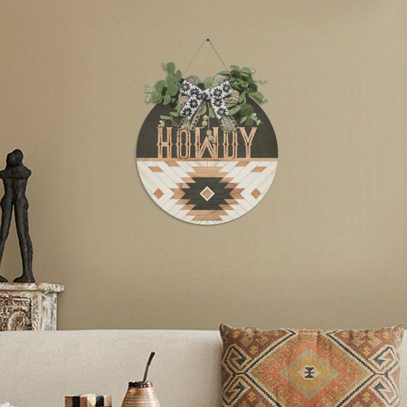 Putuo Decoration 1 Piece Howdy Front Door Decoration, Wood Garland Hanging Sign Front Door Decoration Suitable for Home , Gift Ornaments Hangable