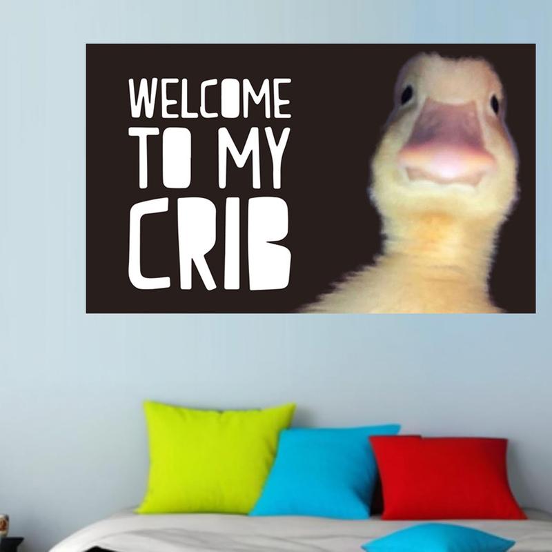 Welcome To My Crib Flag, 3x5 Ft Funny Flags Duck Flag For Man Cave, Home Decor With Brass Grommets