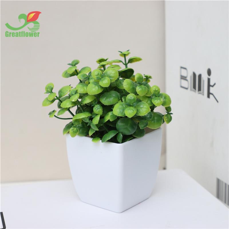 Artificial Potted Plant, 1 Count Home Decorative Simulated Green Plant Pot For Living Room Bedroom Decoration