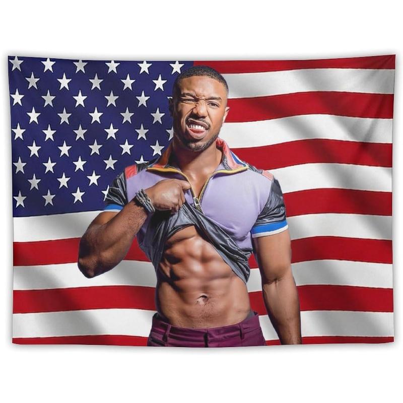 Michael B. Jordan Flag Tapestry, Wall Art Decor for Fans – Perfect for Bedroom, Living Room, or Home Spaces, Adding Aesthetic Decoration and Style.