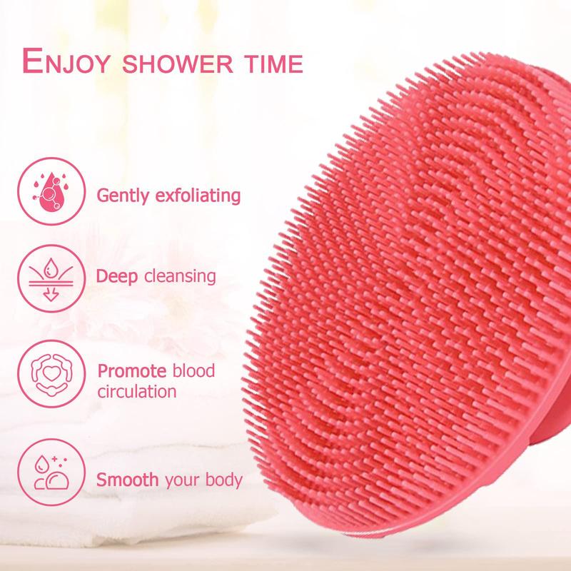 Silicone Body Scrubber, 1 Count Exfoliating Body Wash Brush Shower Scrubber Back Scrubber, Christmas Gift