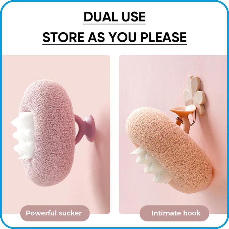 Sunflower Bath Ball, Super Soft Sunflower Suction Cup Bath Ball, Exfoliating Bath Sponge Cleaning Brush, Bath Loofah Sponge