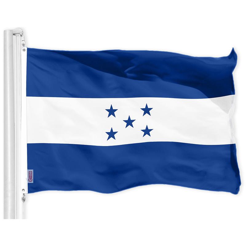 G128 Honduras Honduran Flag Banners | 3x5 feet | Printed 150D - Indoor Outdoor, Vibrant Colors, Brass Grommets, Quality Polyester