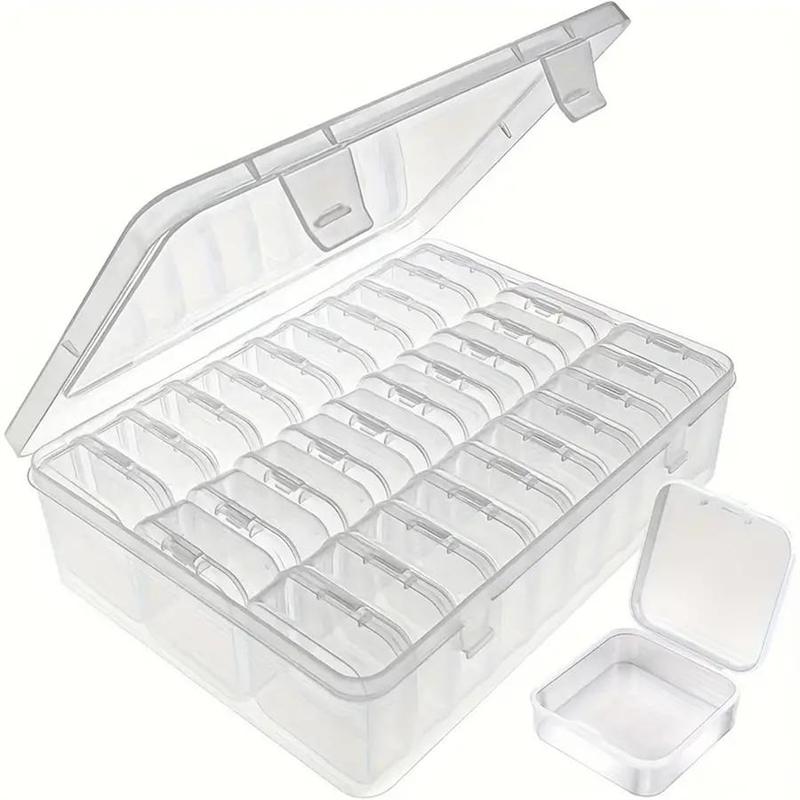 30-grid Clear Plastic Storage Box with Lid, 1 Count Jewelry Storage Box, Home Organizer for Beads, Jewelry and Crafts