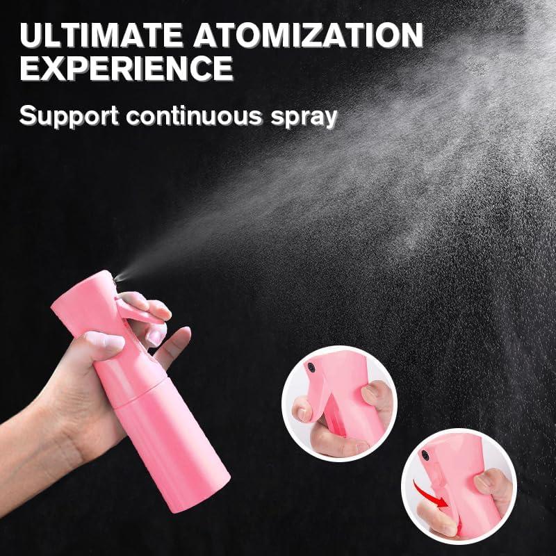 Ultra Fine Mist Spray Bottle - Continuous Hair Water Spray Bottle - Mist bottle sprayer for Hair, Cleaning, Salons, Gardening, Body Care & More (Pink)