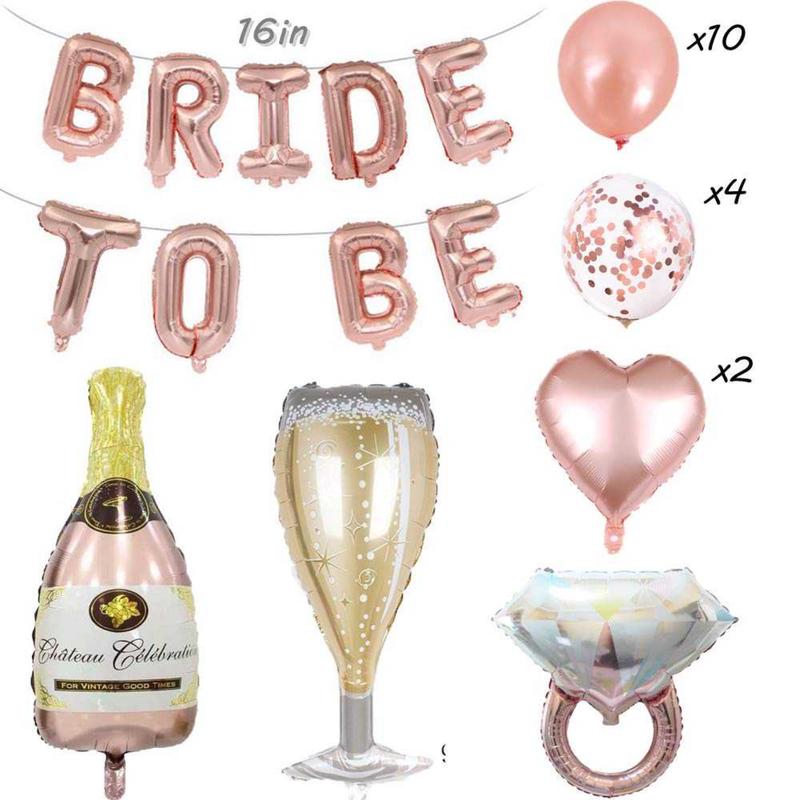 28-piece Bride-To-Be Wedding Engagement Celebration Balloon Decoration Set Banner