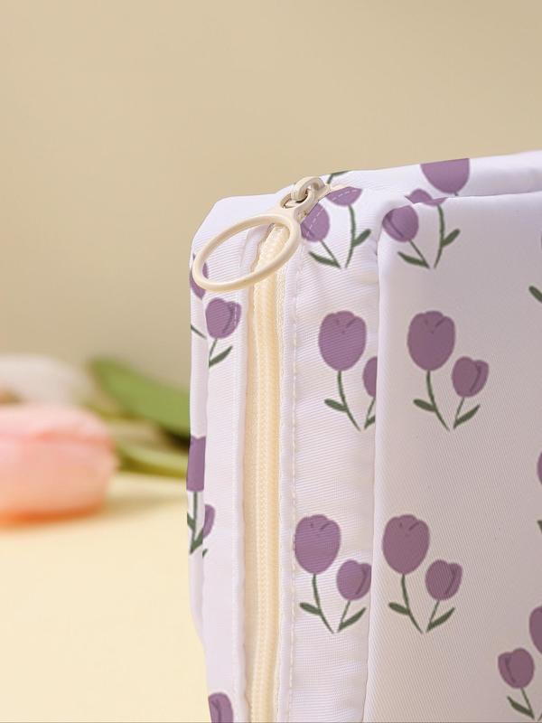 Floral Pattern Sanitary Napkin Storage Bag, Lightweight Tissue Bag for Women's Products, Travel Cosmetics Storage Box