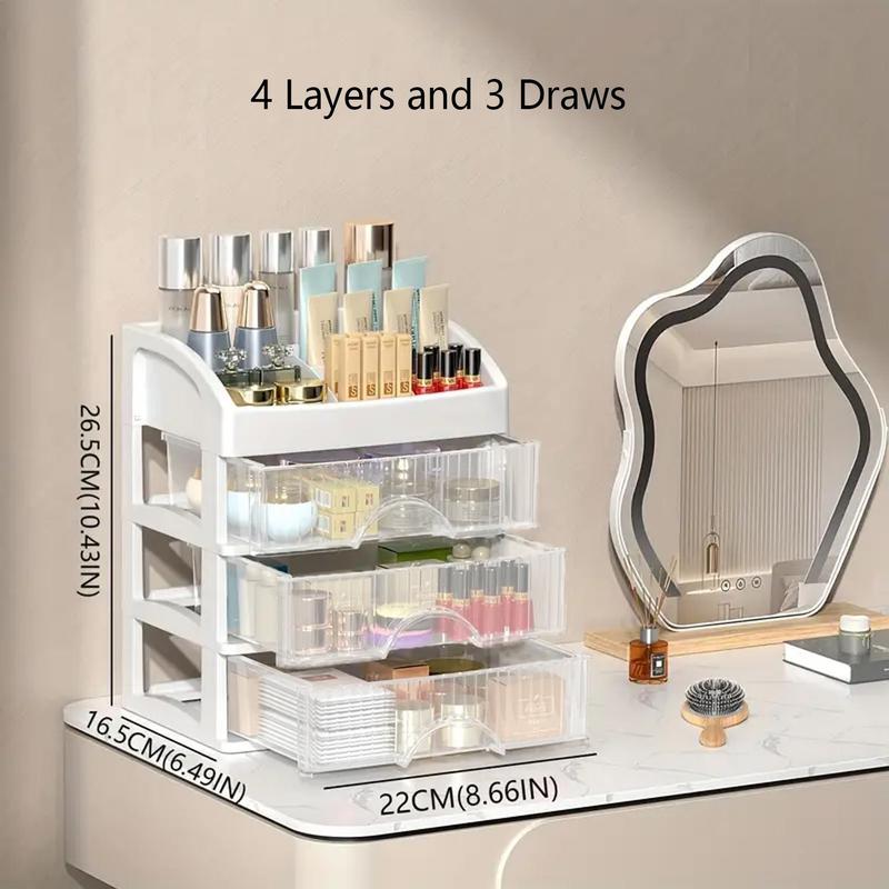 Summer Multilayer Makeup Organizer for Vanity, Countertop Empty Makeup Storage Box with Drawers, Cosmetics Storage Container for Skin Care, Brushes, Makeup Brushes Set, Makeup Tools