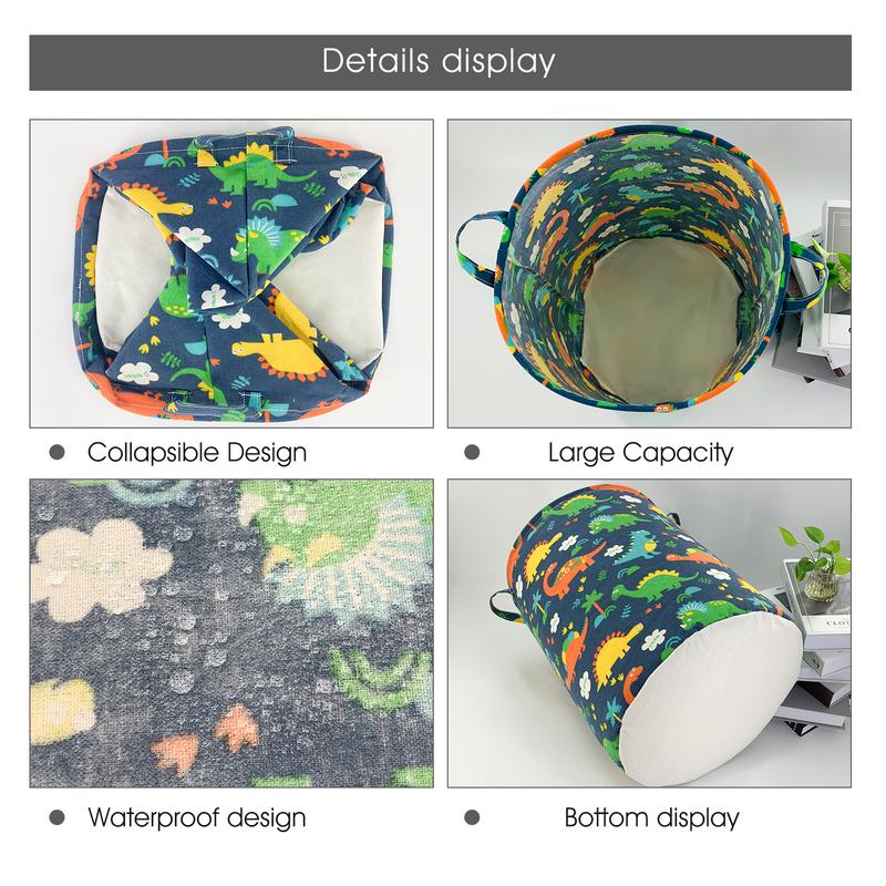 Cute Dinosaurs Laundry Basket Storage Baskets Nursery Laundry Hamper Toys Box Storage Bins Waterproof Clothes Storage Organizer Gift Baskets clothes hamper