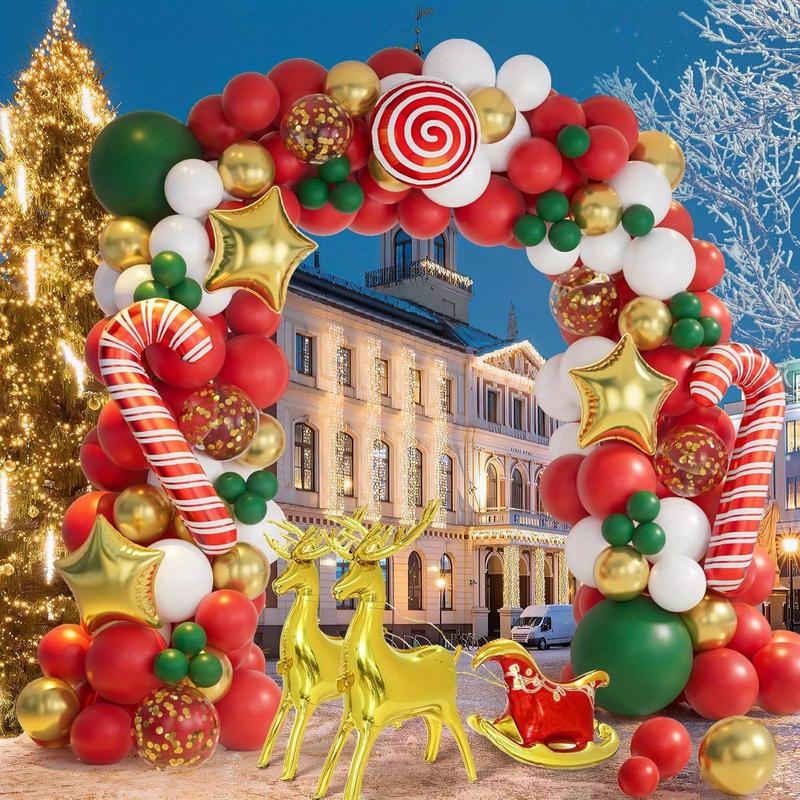 Christmas Balloon Arch Kit, 134pcs set Mixed Color Balloon Set, Latex Balloon for Christmas Party Decoration, Party Supplies