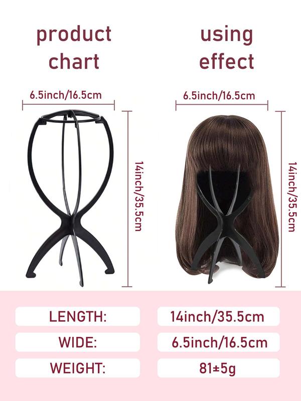 Solid Color Wig Stand, Portable Folding Wig Stand, Hair Wig Display Stand, Wig Head Holder, Mannequin Head Stand, Hair Extensions & Wigs Accessories