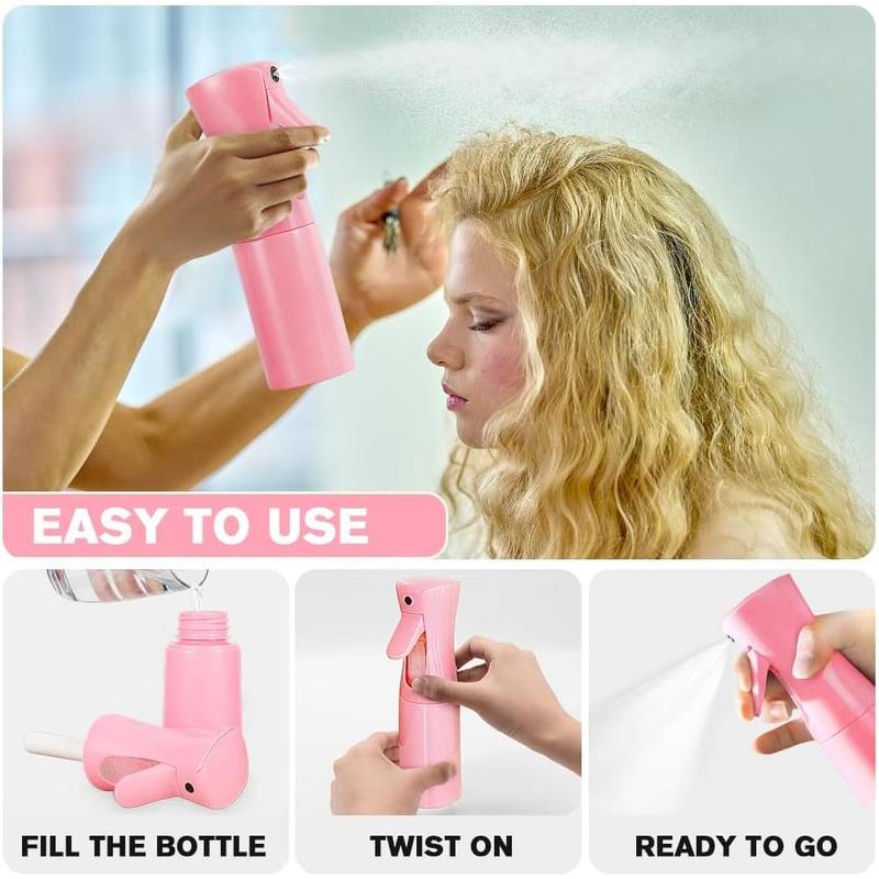 Ultra Fine Mist Spray Bottle - Continuous Hair Water Spray Bottle - Mist bottle sprayer for Hair, Cleaning, Salons, Gardening, Body Care & More (Pink)