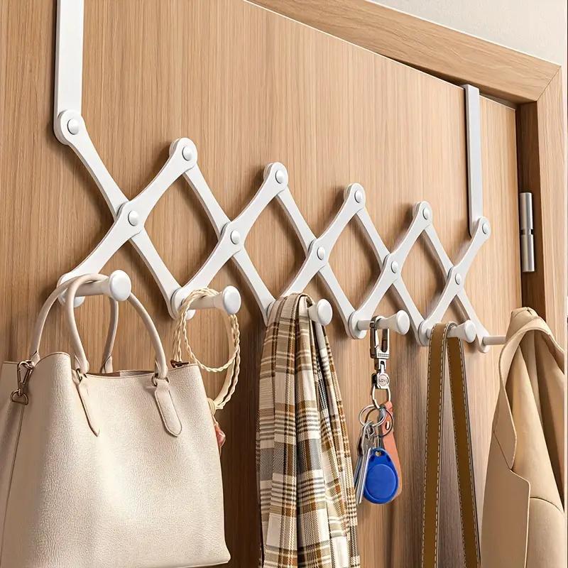 Over Door Coat Rack, 1 Count Wall Mounted Towel Rack, Bathroom Door Casual Type Foldable Coat and Clothes Hooks, Stainless Steel Thickened Hooks