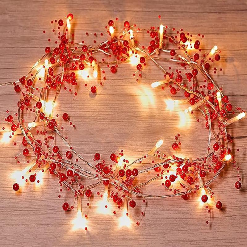 LED String Light, Battery Operated LED String Light, Decorative Light for Christmas Tree & Fireplace, Indoor Decoration Light (Batteries Not Included)