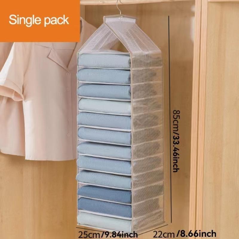 Multi-grid Clothes Hanging Organizer Storage, 1 Count Wardrobe Hangable Clothes Storage Bag, Household Clothes Storage Organizer Storage, Summer Gift, Unique Furniture for Bedroom