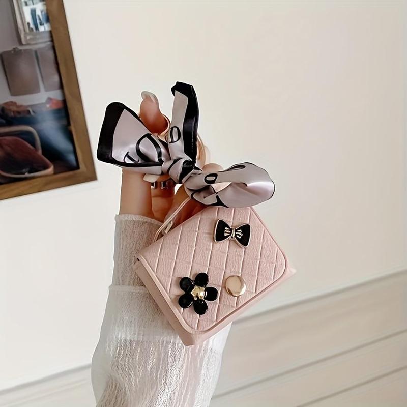 Mini Earphone Bag, 1 Count Fashion Trend Key Ring Design Hanging Bag, Matching Clothes Decoration, Home Organizer for Earphone, Key, Coin