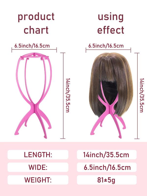 Solid Color Wig Stand, Portable Folding Wig Stand, Hair Wig Display Stand, Wig Head Holder, Mannequin Head Stand, Hair Extensions & Wigs Accessories