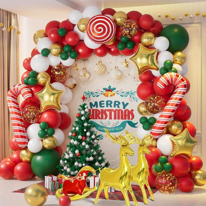 Christmas Balloon Arch Kit, 134pcs set Mixed Color Balloon Set, Latex Balloon for Christmas Party Decoration, Party Supplies