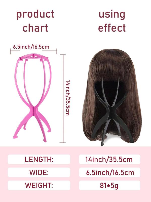 Solid Color Wig Stand, Portable Folding Wig Stand, Hair Wig Display Stand, Wig Head Holder, Mannequin Head Stand, Hair Extensions & Wigs Accessories