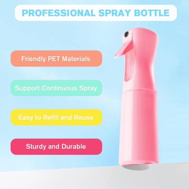 Ultra Fine Mist Spray Bottle - Continuous Hair Water Spray Bottle - Mist bottle sprayer for Hair, Cleaning, Salons, Gardening, Body Care & More (Pink)