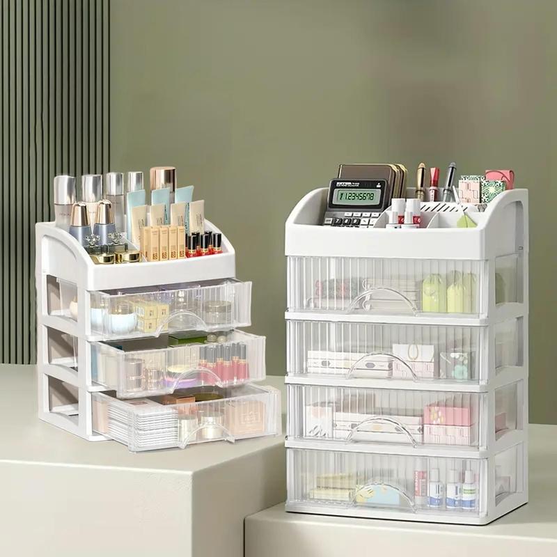 Summer Multilayer Makeup Organizer for Vanity, Countertop Empty Makeup Storage Box with Drawers, Cosmetics Storage Container for Skin Care, Brushes, Makeup Brushes Set, Makeup Tools