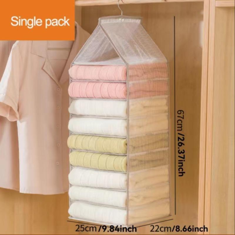 Multi-grid Clothes Hanging Organizer Storage, 1 Count Wardrobe Hangable Clothes Storage Bag, Household Clothes Storage Organizer Storage, Summer Gift, Unique Furniture for Bedroom