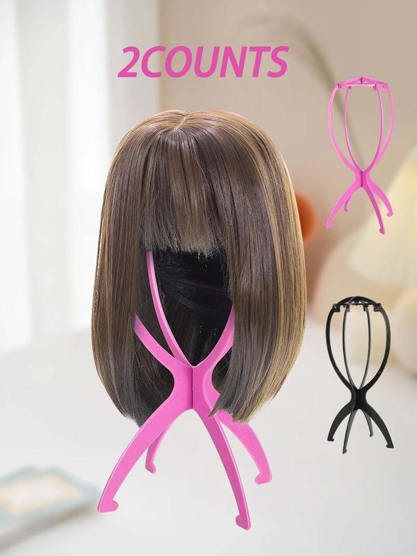 Solid Color Wig Stand, Portable Folding Wig Stand, Hair Wig Display Stand, Wig Head Holder, Mannequin Head Stand, Hair Extensions & Wigs Accessories