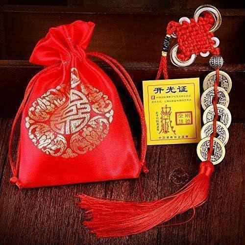 Famous Feng Shui Coins for Wealth and Success with Chinese Knot Lucky Coins Five Emperor Money(5coins) Home Decor Accent Good Luck Decor Gift Ornaments