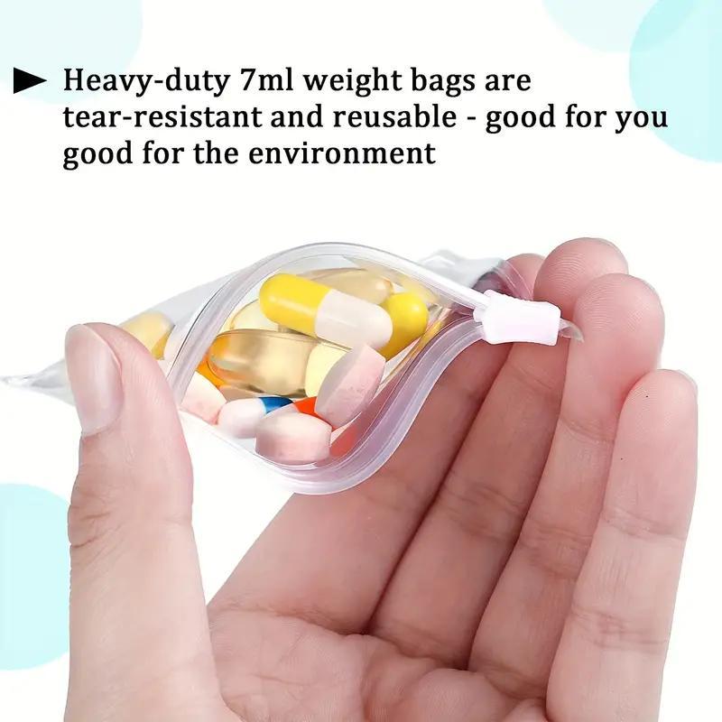 Sewing Accessories Storage Pouch, 12pcs set Summer Mini Reusable Clear Travel Medicine Organizer Storage Pouches with Slide Lock, Room Accessories