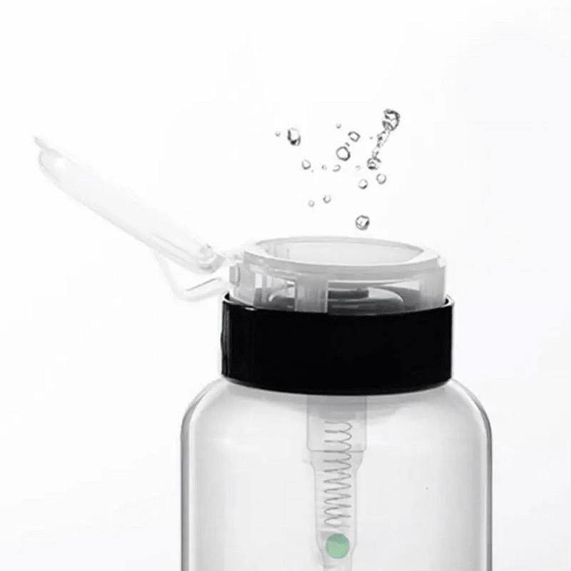 200ml Clear Empty Pump Dispenser Bottle, 2pcs set Empty Press Type Nail Polish Remover Bottle, Nail Art Remover Container