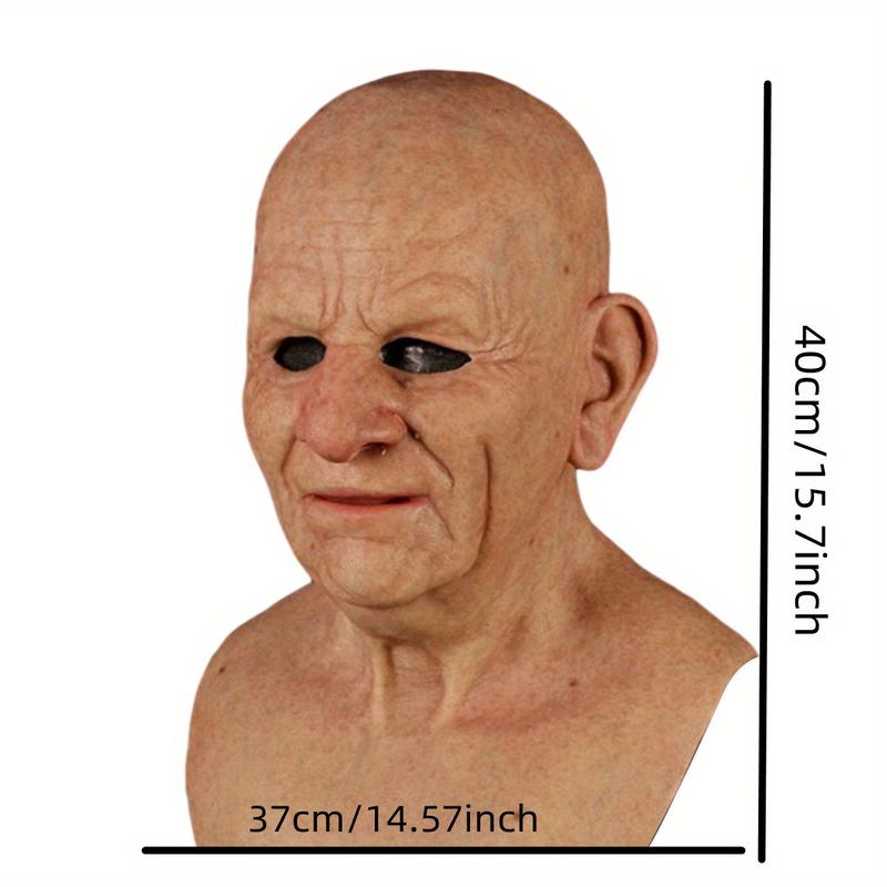 Halloween men's mask, grandpa's realistic mask, face mask, holiday accessories