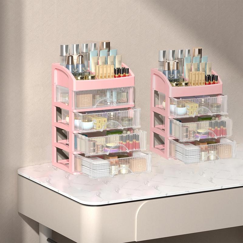 Summer Multilayer Makeup Organizer for Vanity, Countertop Empty Makeup Storage Box with Drawers, Cosmetics Storage Container for Skin Care, Brushes, Makeup Brushes Set, Makeup Tools