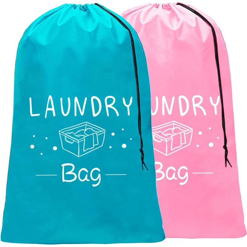 2 Pack Extra Large Travel Laundry Bag, Dirty Clothes Organizer with Drawstring,Heavy Duty Travel Laundry Bags,Easy Fit a Laundry Hamper or Basket Travel Essentials