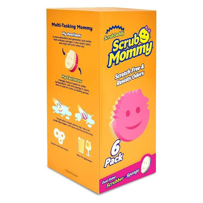 Scrub Mommy Dish Scrubber Dual-Sided Sponges, Non-Scratch Cleaning Sponges Kitchen, Bathroom, Multi-Surface Safe for Scrubbing Wiping Spills magic sponge