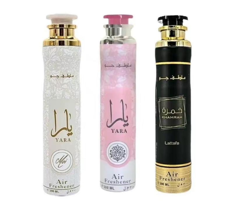 YARA Air Freshener (300ml) + YARA MOI Air Freshener (300ml) + KHAMRAH Air Freshener (300ml) from lattafa Perfumes