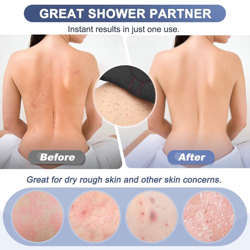 Exfoliating Back Scrubber with Handles, 38.5-Inch Double-Sided Body Scrub Towel for Deep Skin Cleansing – Shower Washcloth for Men & Women