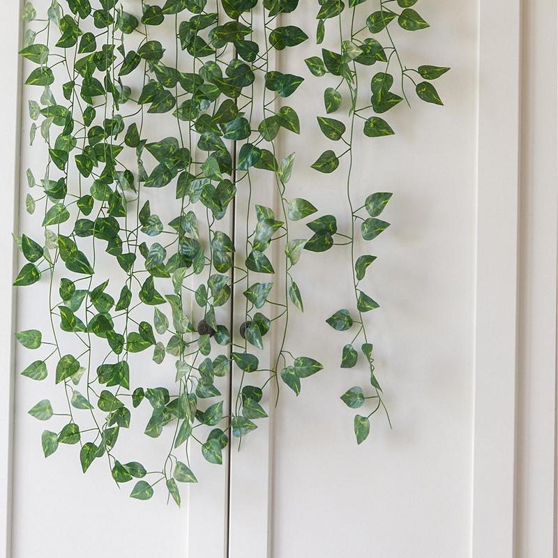 Artificial Ivy Garland Leaf Vine, 12pcs Hanging Green Leaves Fake Plant, Vine for Room Wedding Party Garden Wall Outdoor Greenery Home Office Decor