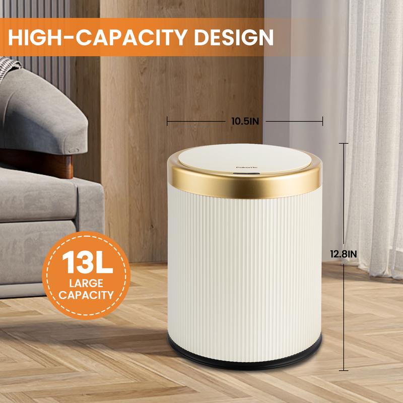 Pukomc Mother's Day Bathroom Trash Can with Lid 3.2 Gallon Narrow Trash Can Small Plastic Trash Bin 12 Liter Rectangular Plastic Garbage Can with Press Type Lid for Bedroom Bathroom Milk White