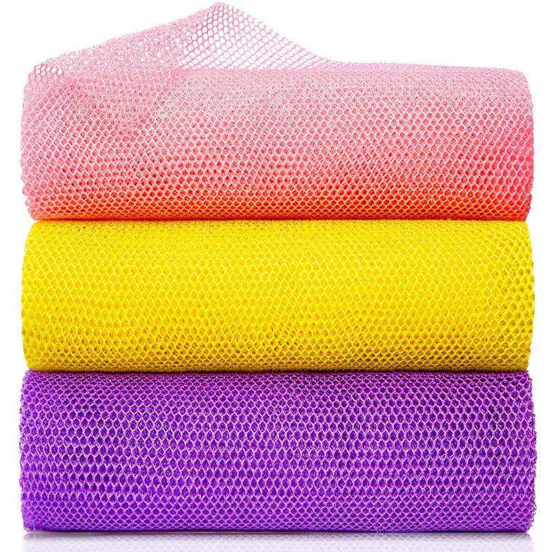 Cleaning 3 Pieces African Net Sponge African Exfoliating Net African Bath Sponge African Scrubbing Long Net Rag African Wash Net Shower Body Scrubber Cloth Friend Gift