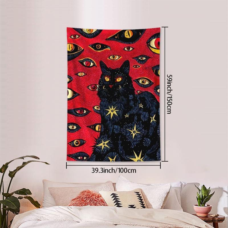 Cat Pattern Tapestry for Mean Girls Decorations, Cartoon Pattern Hanging Blanket, Wall Hanging Decor for Home Living Room Bedroom, Trendy Decorations, Summer Gifts