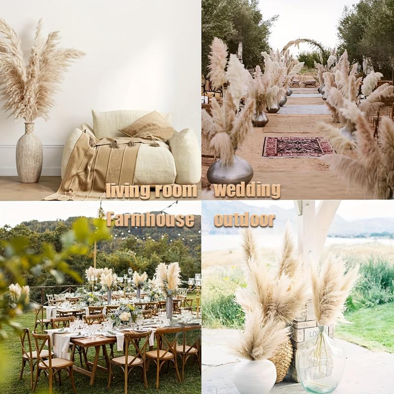 16 Pcs 38 Inch Extra Tall Pampas Grass Bouquet - Luxurious Fluffy Decor for Wedding, Party, Farmhouse, Bohemian Style, Restaurant, and Home Vase Decoration - Easy to Shape and Maintain, Long-Lasting, and Hypoallergenic