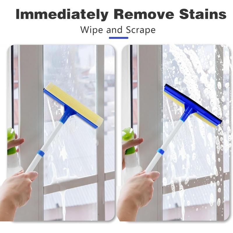 Window Squeegee with Microfiebr Cloth,2 in 1 Squeegee Window Squeegee with 68