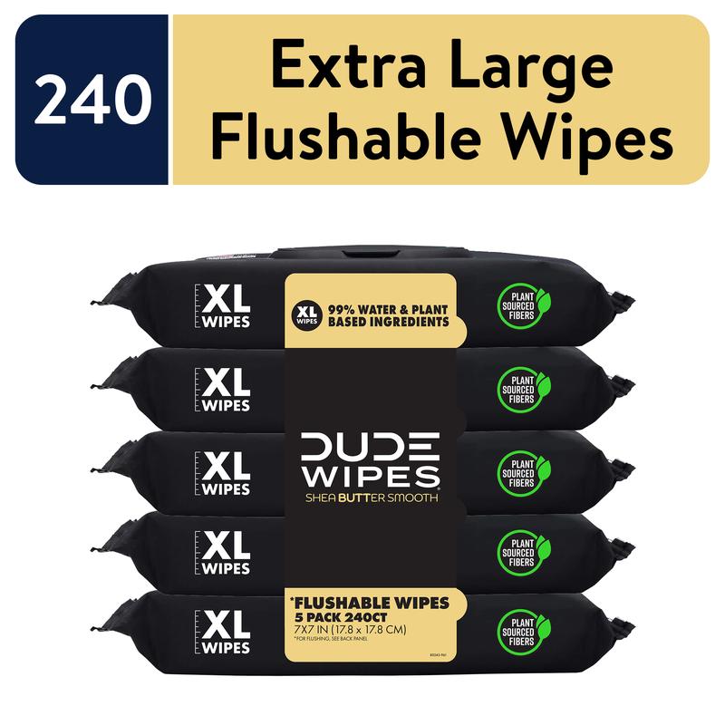 DUDE Extra Large Shea Butt Smooth Wet Wipes - 240 Count