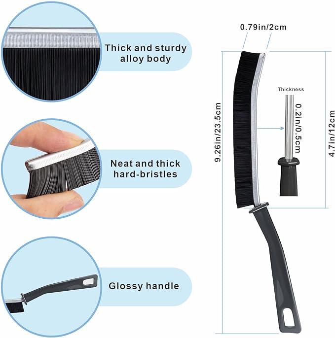 Hard-bristled Crevice Cleaning Brush, with Long Handle hand-hled, Multifunctional Gap Cleaning Brush, Grout Brush for Kitchen, Bathroom, Bathtubs, window Door, Corners Brushes, Home, Household Use, Removal Brush, Reuseful Durable