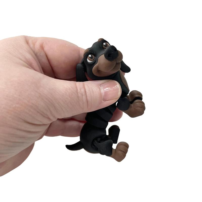 Dachshund 3D Printed Dog Articulating Weenie Doxen Animal Fidget Figurine Decor Lover