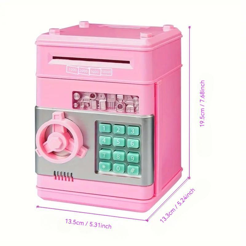 Kids Safe Deposit Box, 1 Count Automatic Rolling Money Saving Box, Saving Challenge Piggy Bank for Boys & Girls, Kids Toys, Birthday Gifts for Kids, Fall Decor (battery Not Included), Home Decor,  Childlike Toys