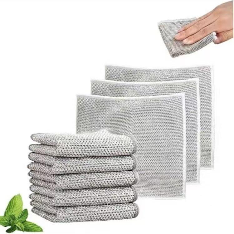 [30 Pack] Wire Dish Cloth, HouseholdCleaning Cloth, Mesh Oil-Free Cloth,Kitchen Stove Cleaning Brush, PotCleaning Cloth Steel Hand Silk