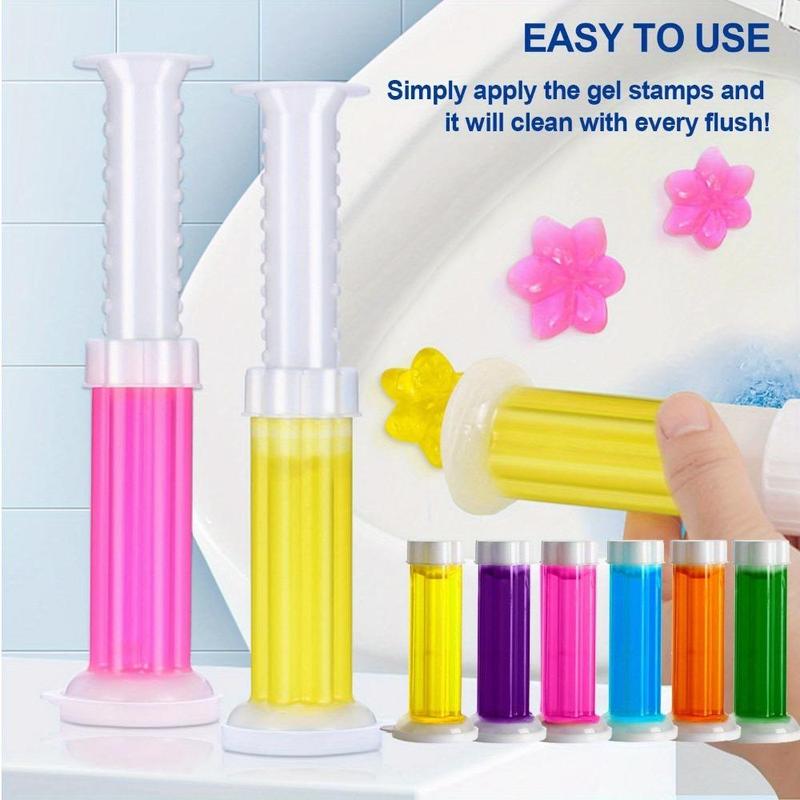 Toilet Cleaning Gel, Flower Shaped Stamp Toilet Gel, Flower Scented Toilet Freshener Aromatherapy Deodorant Gel, Suitable for Home & Commercial Environments