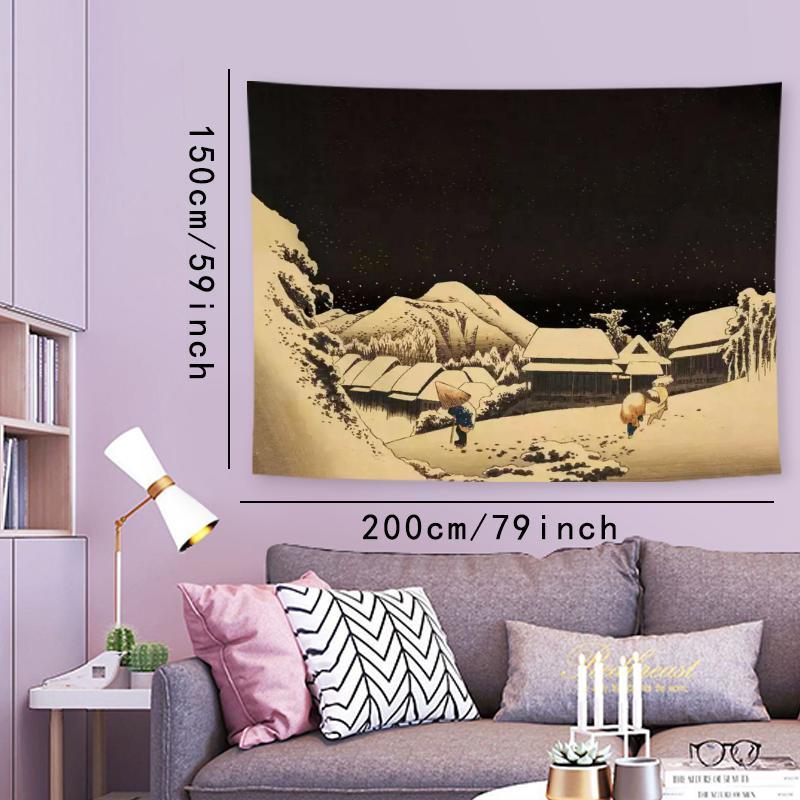 Winter Night Pattern Tapestry, Aesthetic Wall Hanging Decor, Wall Hanging Tapestry for Home Bedroom Office Dormitory, Home Decor