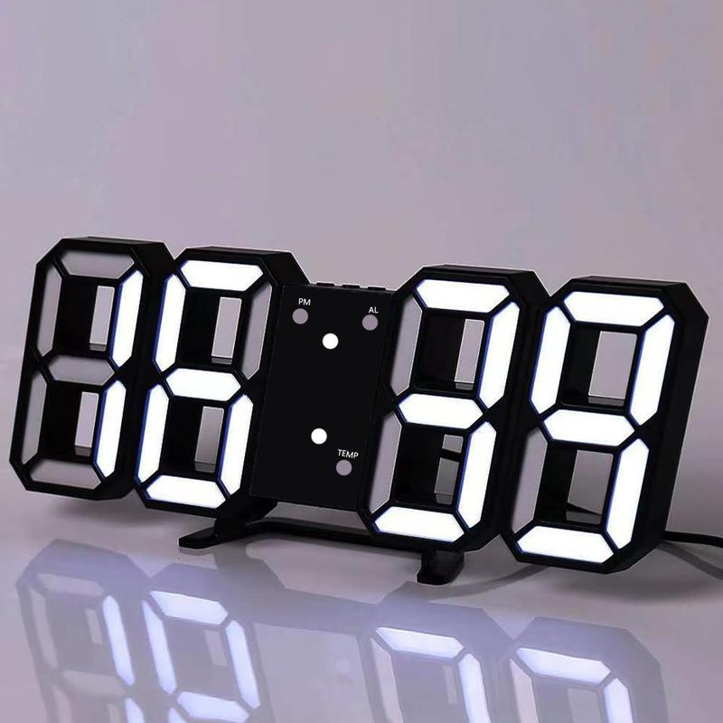 Room Decor LED Digital Clock, USB Powered 3D Modern Clocks for Wall & Desk, Creative Decorative Clock for Home, Fall Decor